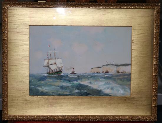 Frank Henry Mason (1876-1965) Shipping off the coast 7.5 x 10.5in.